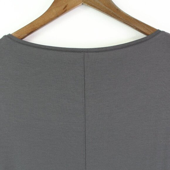 Eileen Fisher Stretch Jersey Knit Jewel Neck Dress Grey Size SP - Picture 7 of 7